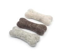 Glaciart One Felted Wool Dog Chew Bone Mini (3 Pcs)| Durable Dog Chew Toy, for Teething & Teeth Cleaning | Fetch Games & for Anxiety/Boredom | Great for Small Puppy