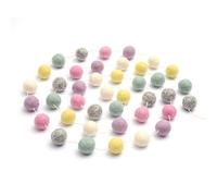 Glaciart One Pom Pom Garland - Wool Felt Ball Garland - 9 Feet, 40 Balls, 6 Pastel Colors, Pom Pom Decorations, Nursery Decor, Bunting, Birthday Party Decorations, Carnival, Photo Prop