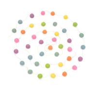 Glaciart One Wool Felt Ball Garland - Pom Pom Garland - 9 Feet, 40 Balls, 7 Pastel Colors, Pom Pom Decorations, Nursery Decor, Bunting, Birthday Party Decorations, Easter, Photo Prop