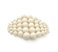 Glaciart One Wool Felt Balls, Felt Ball (50 Pieces) Mixed Sizes from 1 to 3 Centimeters, Handmade Felted Pure White Color - Bulk Small Puff for Felting and Garland