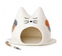 Glaciart One Wool Felt Cat Cave Bed, Enclosed Cat Bed, Covered Cat Beds for Indoor Cats, Cozy Cat Hideaway