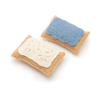 Glaciart One Wool Pop Tart Cat Toy Set with Catnip (2PCS) | for Interaction & Boredom Relief, Encourages Cats to Exercise & Play | Filled w/Organic Catnip to Help Sooth or Reduce Anxiety