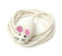Glaciart One XXL Felt Mouse Cat Toy - 6” Body + 98” Tail - Large Cat Enrichment Toy - 100% Natural Wool with Catnip - Interactive Teaser for Big Cats - Safe Non-AZO Dyes