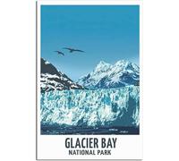 Glacier Bay National Park Art Print Vintage Travel Poster Retro Wall Art Canvas Poster Home Decor Room Decor Unframed 60x90cm