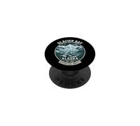 Glacier Bay National Park & Preserve Alaska Whale Badge Art PopSockets Adhesive PopGrip