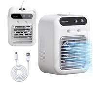 Glacier Breeze AC, 2025 Best Portable Air Conditioner, Quiet Mini Evaporative Cooler, Mini Air Conditioner with 2 Speeds, Personal Cooling Fan for Office Home (White)