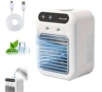 Glacier Breeze AC, 2025 Portable Air Conditioner Fan with 2 Speeds & 500ml Tank, Quiet Mini Evaporative Cooler, Personal USB Cooling Fan for Home Office Camping