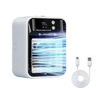 Glacier Breeze Ac Portable Air Conditioner, Mini Air Cooler with 500ml Large Water Tank, 20db Quiet, Portable Air Conditioner Fan Ultra Quiet 2 Speed Settings, Instant Cooling, USB Powered