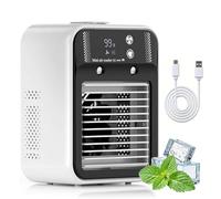 Glacier Breeze Ac, Portable Air Conditioners, Rechargeable Mini Cooling Fan Evaporative Air Cooler With 2 Speeds & Humidifier Mist, Portable AC Desk Cooling Fan for Bedroom Office