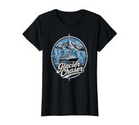 Glacier Chaser Cruise Ship Adventure, Fun Arctic Voyage Value Graphic T-Shirt, Women, Black, L