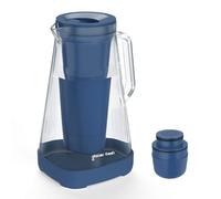 GLACIER FRESH Glass Water Filter Jug, 2.5L, Glass, BPA-Free, blue
