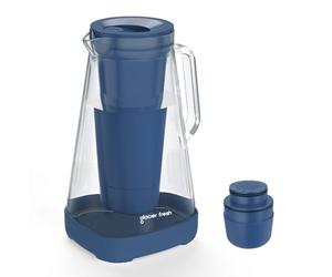 GLACIER FRESH Glass Water Filter Jug, 2.5L, Glass, BPA-Free, blue