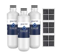 GLACIER FRESH LG LT1000P Blue 3-Piece Water Filter with Activated Carbon, NSF Certified, Reduces Chlorine, Removes Impurities