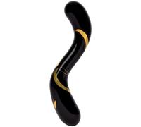 Glacier Glass Gold Rush Black G-Spot Dildo - 7 Inch