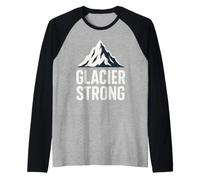 Glacier Hiker Adventure Ice Explorer Chasing Frozen Mountain Raglan Baseball Tee
