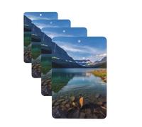 Glacier National Park 4 Pcs Car Air Freshener Lavender Hanging Scented Cards Automotive Scented Hanging Sheets Rectangle For Car Home Office Closet Bathroom