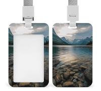 Glacier National Park Id Badge Holder,Name Tag Holder with Detachable Lanyard,Waterproof Design Id Card Holder for Office, Workplace