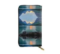 Glacier National Park Leather Wallet - Fully Printed Design, Durable Faux Leather, Metal Zipper, Multiple Card Slots And Cash Pocket, Perfect For Elegant Men Or Women, A Stylish And Personalized Gift