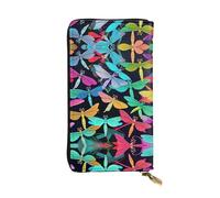 Glacier National Park Leather Wallets for Women Man, Wallets Large Billfold with 12 Card Slots,Wallet Passport wallet, Cute Dragonflies, One Size