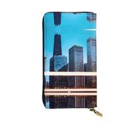 Glacier National Park Leather Wallets for Women Man, Wallets Large Billfold with 12 Card Slots,Wallet Passport wallet, Chicago Reflect, One Size