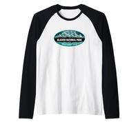 Glacier National Park Montana Mountains Hiking Camping Raglan Baseball Tee