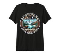 Glacier National Park Montana USA Explore Wilderness Emblem Premium T-Shirt
