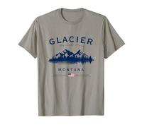 Glacier National Park Montana USA Mountains American Flag T-Shirt