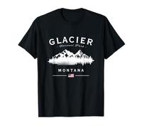 Glacier National Park Montana USA Mountains American Flag T-Shirt