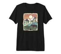 Glacier National Park Montana Vintage Moose Souvenir Premium T-Shirt