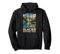 Glacier National Park Mountain Lake Reflection Pullover Hoodie