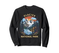 Glacier National Park Retro Sunset Mountain Sweatshirt