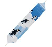 Glacier Penguins Table Runner for Dining Table, Short Plush Runners Washable & Durable Tablerunner Modern Home Decor for Wedding, Kitchen, Holiday 200*33cm