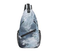 Glacier Print Crossbody Sling Backpack Sling Bag Travel Hiking Chest Bag | Lightweight Foldable Crossbody Bag