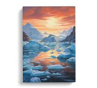 Glacier Renaissance Art Canvas Wall Art Print 30x20 Inch