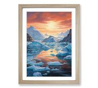 Glacier Renaissance Framed Print | A2 Oak Framed Wall Art | Ready to Hang | Modern Landscape Picture | Living Room Bedroom Lounge Office