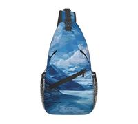 Glacier Scenery Print Crossbody Sling Backpack Sling Bag Travel Hiking Chest Bag | Lightweight Foldable Crossbody Bag