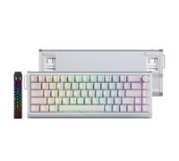 Glacier Skyloong GK68HE Aluminum Case, Wired Detachable USB-C, Hot Swappable, Volume Knob, Side Print Keycaps, Hall Effect, Magnetic Keyboard (Contour Line/White, Standard Cable)