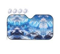 Glaciers Small Car Windshield Sunshade - Quick Cooling in The car in Summer, Portable Storage Sunshade