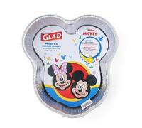 Glad Disney Mickey Mouse and Minnie Mouse Aluminum Cake Pans, Birthday Cake Pans, Two Disposable Molded Cake Pans, Disney Birthday, Mickey Mouse Birthday