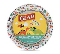 Glad for Kids Disposable Paper Plates, Dinosaurs, 8.5 Inch, 20 Count
