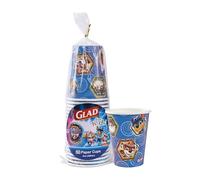 Glad for Kids Paw Patrol Paper Cups, Shields Design, 9 Oz, 20 Count | Disposable, soak-proof, kid-friendly design, for cold drinks and parties, everyday use, sturdy