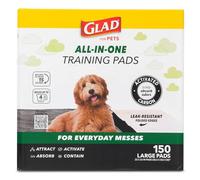 Glad for Pets Black Charcoal Puppy Pads | Puppy Potty Training Pads That ABSORB & NEUTRALIZE Urine Instantly | New & Improved Quality Puppy Pee Pads, 150 count