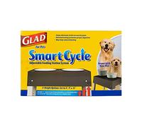 Glad for Pets Smart Cycle Adjustable Feeding Station System | Elevated Dog Bowl Inserts With 3 Height Options for Dogs | Includes 4 Disposable Dog Bowls
