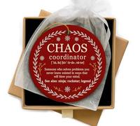 Glad Gua Chaos Coordinator Ornament, Funny for Women, Manager, Colleague, Boss or Teacher, Ceramic Bauble Keepsake with Gift Box