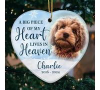 Glad Gua Forever In Our Hearts Personalised Ceramic Ornament, Dog Memorial Gifts for Loss of Dog, Christmas Tree Ornaments, Pet Loss Gifts, Pet Memorial Gifts for Dogs, Christmas Tree Decorations