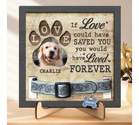 Glad Gua Losing You Is Like Losing A Family Member - Custom Photo Pet Loss Sign Collar Frame With Stand, Dog Memorial Gifts For Loss Of Dog, Sympathy Gifts, Dog Remembrance Gift, Pet Loss Gift