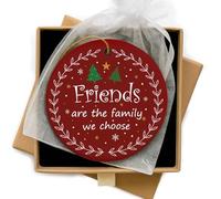 Glad Gua Ornament for Women, Encouragement Plaque Hanging Ceramic Keepsake for Birthday or Christmas, Friendship Decoration with Gift Box
