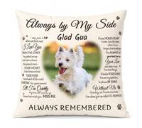 Glad Gua Personalised Dog Memorial Cushion with Photo, Pet Loss Remembrance Gift for Dog Lovers, Bereavement Sympathy Home Décor