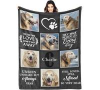 Glad Gua Personalised Pet Memorial Blanket, Loss of Dog Sympathy Gift, Customised Photo Remembrance Present, Memorial Gifts Pet Bereavement, Cat & Dog Memory Blankets Remember Dead Pets