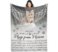 Glad Gua Personalised Pet Memorial Blanket, Loss of Dog Sympathy Gift, Customised Photo Remembrance Present, Memorial Gifts Pet Bereavement, Cat & Dog Memory Blankets Remember Dead Pets